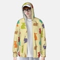 thumbnail image 3 of Pofeuu Colorful Rabbit Print Sun Protection Outdoor Lightweight Full Zip UV Cooling Hoodie Long Sleeve Summer Clothing for Outdoor Hiking-3X-Large, 3 of 5