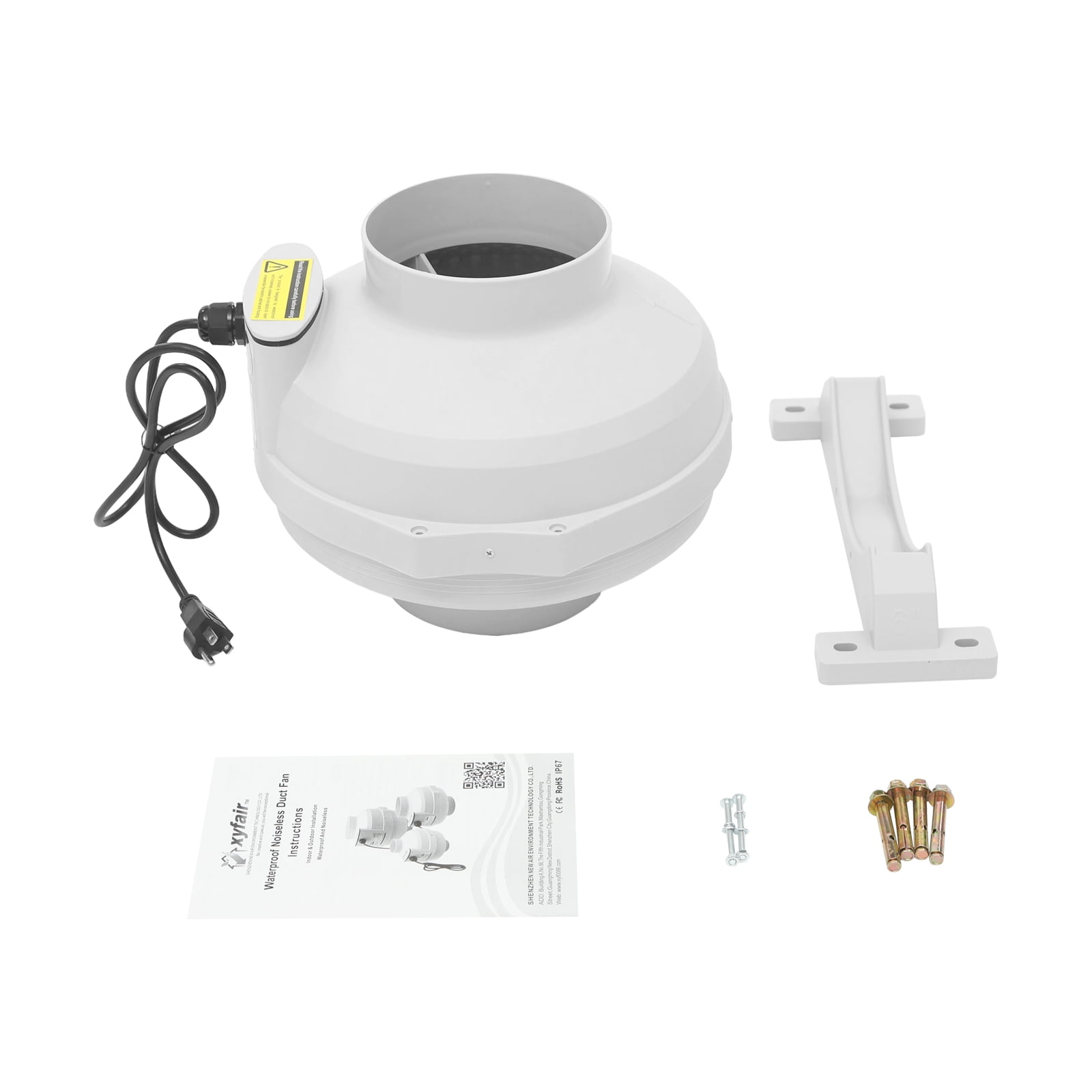 Waterproof Electric Exhaust Fan, Duct Fan Ventilation Equipment, 6-inch Exhaust Fan