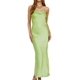 thumbnail image 1 of Vestido largo Realtix de seda satinada sin espalda para mujer, 1 of 6