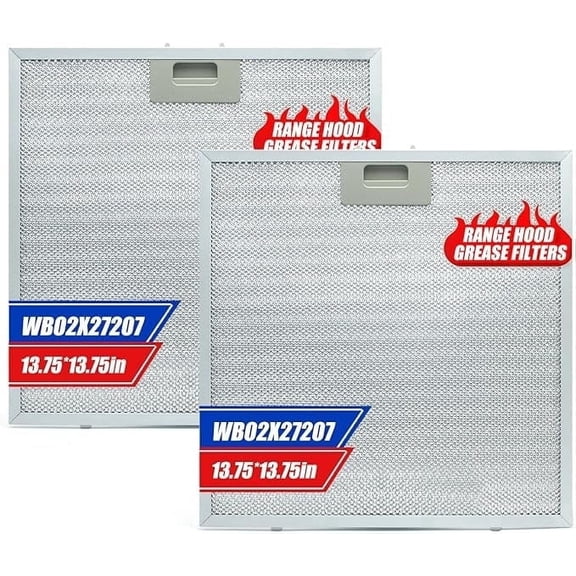 Aniceparthy New 2PCS WB02X27207 Range Hood Grease Filters,Vent Hood Grease Filter Compatible with GE Extractor Hood JVX5300BJ1TS JVX5300DJ1BB JVX5300DJ1WW Replace 4463981 AP6039217 PS11771771