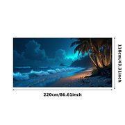 LUUFILx Vibrant Beach Scene Banner with Palm Trees Airplane and Waves Summer Theme Backdrop Decorations Party Supplies Photography Props Beach Party Vacation Decor Happy Gathering