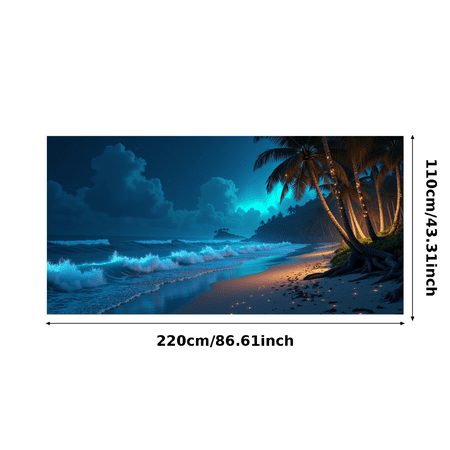 LUUFILx Vibrant Beach Scene Banner with Palm Trees Airplane and Waves Summer Theme Backdrop Decorations Party Supplies Photography Props Beach Party Vacation Decor Happy Gathering