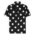 thumbnail image 4 of JWZUY Men's Polka Dot Print Casual Shirt Short Sleeve Summer Casual Button Down Shirts Black S, 4 of 7