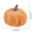 thumbnail image 2 of Velvet Pumpkin Mini Decor, Artificial Small Foam Pumpkins Fall Thanksgiving Home Table Indoor Decorations, Velvet Simulation Pumpkin Prop, Yellow, 2 of 6
