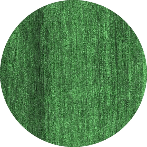 Ahgly Company Indoor Round Abstract Emerald Green Contemporary Area Rugs, 4' Round