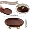 thumbnail image 3 of Wooden Decorative Bowl Wooden Tray with Round Feet Footed Bowl,Wood Riser Wood Pedestal Display Stands for Kitchen Counter Serving Cake Dessert & Farmhouse Table Decor, 3 of 8