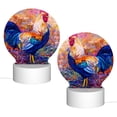 thumbnail image 2 of Daiia Rooster Oil Painting Pattern Acrylic Night Light, LED Touch Light, Bedroom Night Light, Soft Glowing Lamp Perfect Gift for Mother's Day, Birthday, or Christmas, 2 of 9