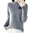 thumbnail image 1 of cfhntfmh Women's 2024 Fall Sweaters Long Sleeve Solid Color Pullover Mock Neck Loose Warm Sweater Top, 1 of 3