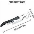 thumbnail image 2 of 3 Pieces Generic Corkscrews, Waiters and Bartender Bottle Openers 3 in 1 Stainless Steel Set, Bottle Opener with Serrated Foil Cutter Limonadier Foil Cutter Black (3 pcs), 2 of 5