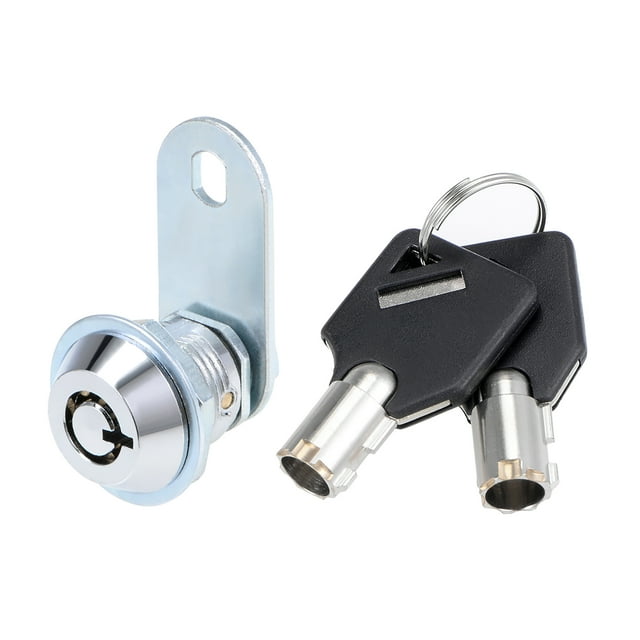 Cerradura de palanca tubular, longitud del cilindro de 16mm, acabado cromado, llave igual