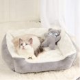 thumbnail image 4 of Cama para Perros Cojín Relajante para Perros De Cintura Media Cama para Gatos Lavable Cojín para Gatos Indestructible Cama para Gatos De Felpa Gris 56 * 46 * 17 Cm, 4 of 4