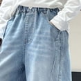 thumbnail image 6 of Bmisegm Boys Cargo Pants Cartoon Embroidery Wide Leg Autumn Straight Fitting Loose Long Jeans for Middle Size Children Trousers for Boys 7-15Y Blue_003,9-10 Years, 6 of 8