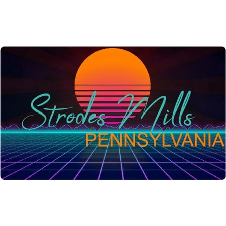 

Strodes Mills Pennsylvania 4 X 2.25-Inch Fridge Magnet Retro Neon Design