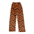 thumbnail image 4 of Fabrcox Fleece Pajama Pants Women Halloween Pumpkin Print Sleep Pants Women Fall Winter Warm Plush Thermal Comfy Pj Pants Women Yellow S, 4 of 6