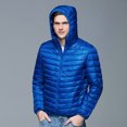 thumbnail image 4 of Men's Down Jackets Fall Winter Warm Zip Up Puffer Jacket Solid Color Padded Down Jacket Casual Thicken Relaxed Fit Mens Jackets Blue L, 4 of 8