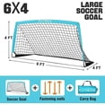 thumbnail image 5 of RUNBOW 6x4 ft Portable Kids Soccer Goal for Backyard Practice Soccer Net with Carry Bag, 5 of 7