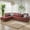 Red, variant on Sectional Couch for Living Room Furniture Sets, Faux Leather L Shape Living Room Sofa with Chaise 2 Piece Using for Apartment, Office, Bedrooms, Red(Facing Left Chaise)