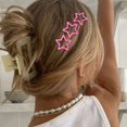 thumbnail image 6 of Pink Star Hair Clips for Girls Cute Small Hair Clips for Kids Pentagram Star Clips for Hair Barrettes Metal Hair Clip Kawaii Pink Hairpin Snap Hair Clips Pink Hair Clips Hair Accessories for Women, 6 of 9