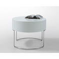thumbnail image 1 of 16" White Lacquer Stainless Steel Nightstand, 1 of 1