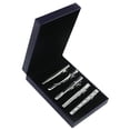 thumbnail image 1 of Sonducket 5 Pieces Silver Brushed Tie Bar Clip Box Necktie Formal with Black Clasp Men Type2, 1 of 1