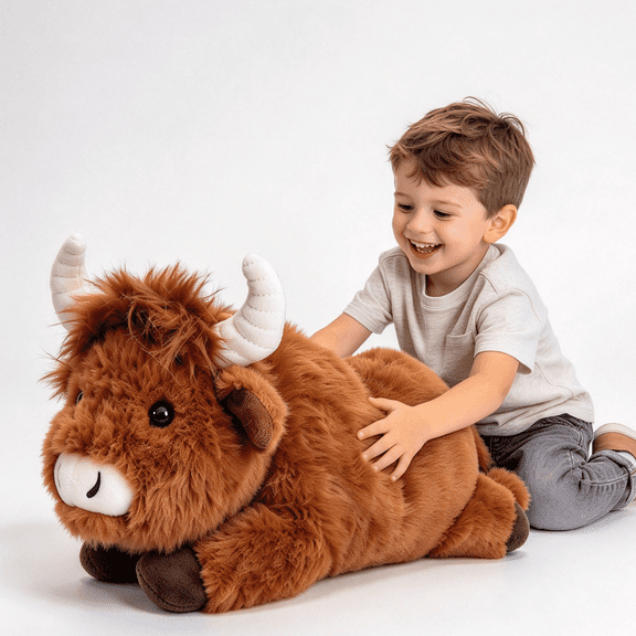 UNIJNLN Highland Cow Stuffed Animal Weighted Plush 4.5 Lbs 1 Pack 21 Inch