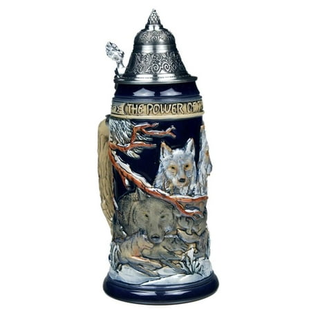 Beer Stein - Beer Steins by King - Power of the Pack Wolf German Beer Stein (Beer Mug) 0.75l Limited Edition