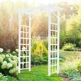 thumbnail image 5 of Dura-Trel Elmwood Arbor 57" x 84" PVC Outdoor Garden Arch Lattice Trellis, 5 of 7