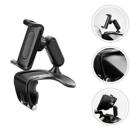 Tineasur Black Car Phone Bracket ABS Material Versatile Rotating Dashboard Holder