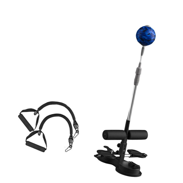 Barra de abdominales, pelota de reacción de boxeo, pelota de boxeo de altura ajustable, dispositivo de asistencia para ejercicios de abdominales para Cuerda gruesa negra