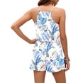 thumbnail image 4 of TARAINYA Women Summer Rompers Casual V-Neck Spaghetti Strap Loose Short Jumpsuit with Pockets, 4 of 8