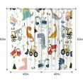 thumbnail image 4 of Dinosaur Kids Curtains for Bedroom 42Wx63H Inch Rod Pocket Boy Construction Truck Cartoon Animal Cute Dino Colorful Window Drapes Child Toddler Living Room Window Treatment Fabric 2 Panel, 4 of 6