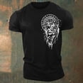 thumbnail image 2 of T Shirts for Men 2026 Summer Casual Short Sleeve Crewneck Norse Mythology Viking Style Graphic Tees, 2 of 4