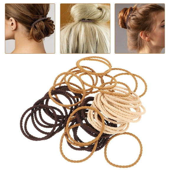 BESTYASH 50pcs Thin Hair Elastics Hair Ties Assorted Color for Various Occasions