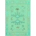 thumbnail image 1 of Ahgly Company Indoor Rectangle Abstract Turquoise Blue Modern Area Rugs, 6' x 9', 1 of 4