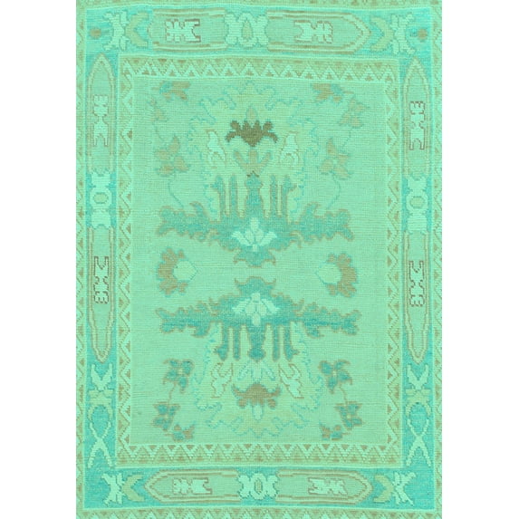 Ahgly Company Indoor Rectangle Abstract Turquoise Blue Modern Area Rugs, 6' x 9'