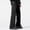 Black, variant on Men Wide Leg Dress Pants, Solid Straight Split Hem Casual Business Street Long Trousers