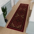 thumbnail image 2 of Ottomanson Medallion Hallway Runner Rug 2'7" x 9'6" - Non Slip Low Pile Carpet, Red, 2 of 13