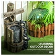 thumbnail image 6 of 22.8" Outdoor Water Fountain, 3-Tier Bear Waterfall with LED Lights & Pump, 6 of 9