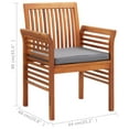 thumbnail image 4 of vidaXL Modern Dining Chair Patio Dining Chair with Cushion Solid Wood Acacia, 4 of 57