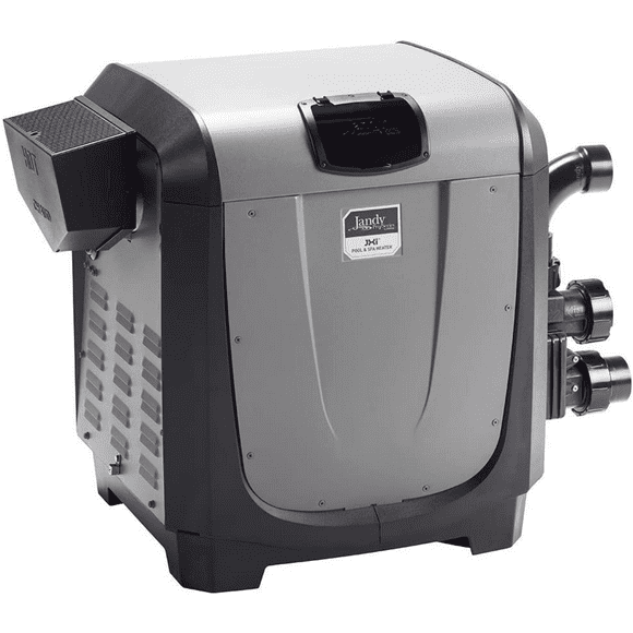 JXI400N Jandy Chauffe-Piscine à Faible Teneur en Gaz Naturel 399K BTU Ultra Compact avec Échangeur de Chaleur en Cuivre, Rendement de 0,84, Automation Compatible