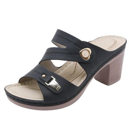 

Jikolililili Fashion Women s Casual Shoes Breathable High Heels Outdoor Leisure Sandals Women Shoes Christmas 2022 Deals Clearance