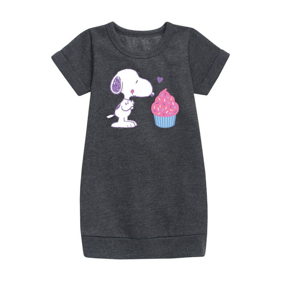 Peanuts - Snoopy Heart Cupcake - Youth Girls Fleece Dress