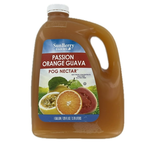 Sunberry Farms Passion Orange Guava Pog Nectar, 128 Fluid Ounce