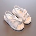 thumbnail image 4 of Esho Girls Summer Beach Sandals, Kids Home Slippers, Little Girls Flats Shoes Cute Bow Slide Sandals For Indoor Outdoor, Size 21-30, 4 of 6