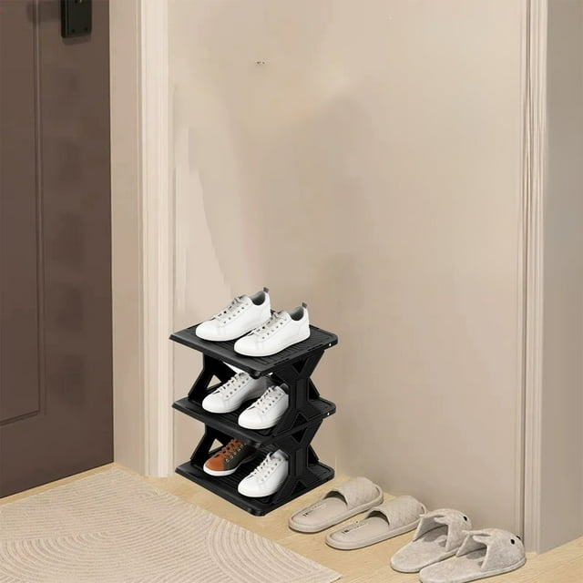 PRETXORVE News Thickened and Widened Corner Simples Shoe Rack Small Size to Install Removable Washable Storage Shoe Cabinet