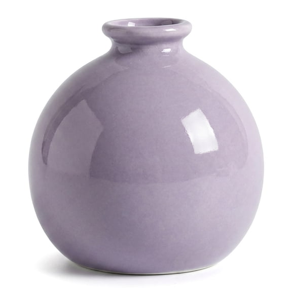 Unique Bargains Small Ceramic Bud Tiny Matte Decorative Vase Purple 2.6"L x 2.6"W x 2.8"H