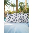 thumbnail image 6 of Outdoor Pillows Waterproof, Navy Blue Coastal Bedding Throw Pillows with Insert for Couch Sofa Bed, Nautical Starfish Coral Shell Ocean 12x20 Inch Pillowcases Decorative Camping Patio Pillow Set of 2, 6 of 8