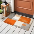 thumbnail image 5 of Rectangle Area Rug 2x3ft, Gray Orange Color Block Non-Slip Non-Shedding Floor Mat, Watercolor Oil Painting Art Washable Sturdy Carpet for Living Room Bedroom Home Decor, 5 of 9