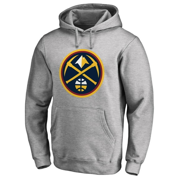 Men's Heather Gray Denver Nuggets Primary Logo Pullover Hoodie