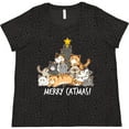 thumbnail image 3 of Inktastic Merry Catmas with Cat Tree and Yellow Star Women's Plus Size T-Shirt, 3 of 5